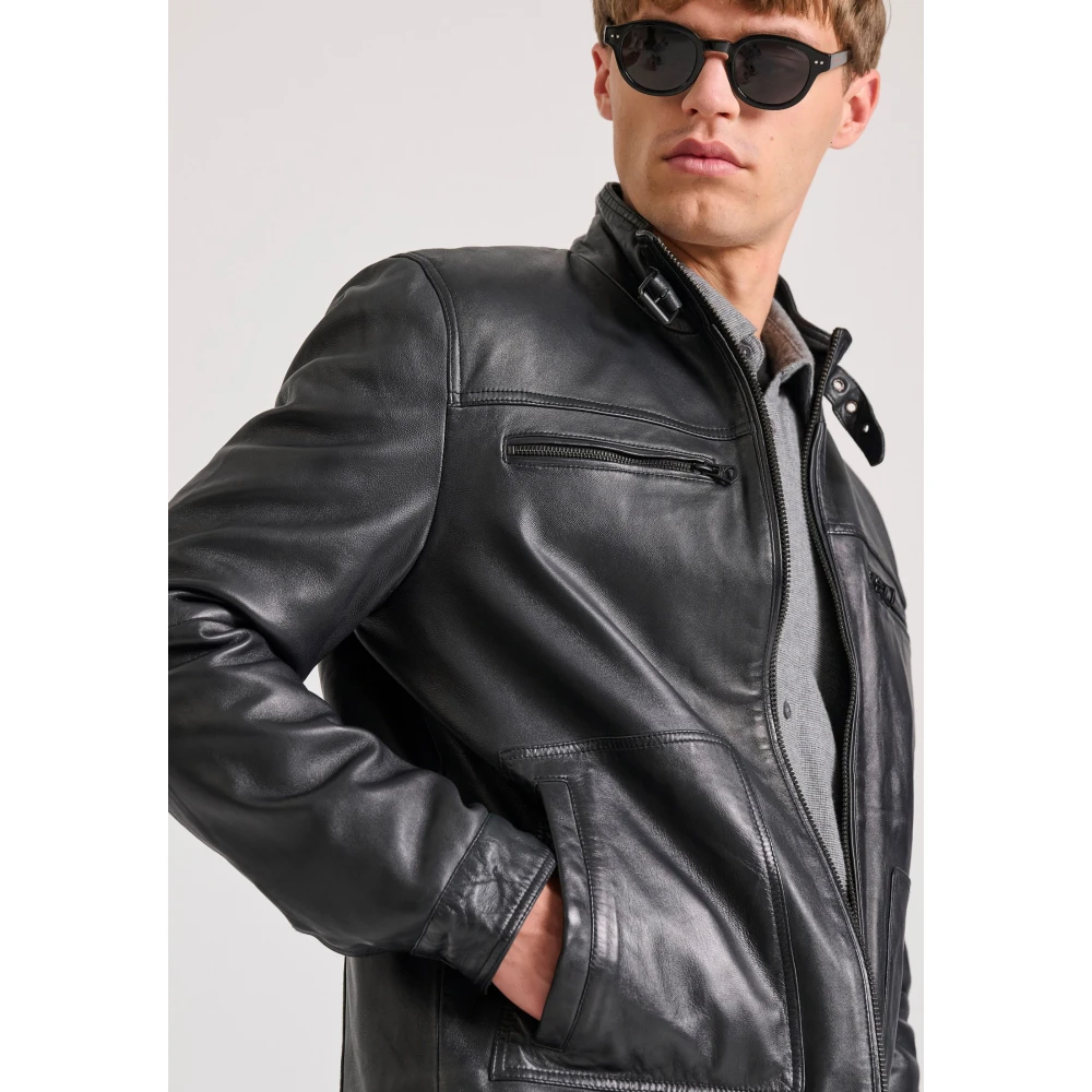 FUNKY BUDDHA Ανδρικό δερμάτινο jacket (Sheepskin)