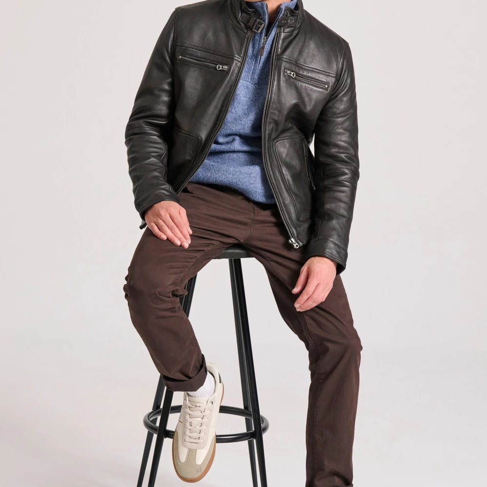 FUNKY BUDDHA Ανδρικό δερμάτινο jacket (Sheepskin)