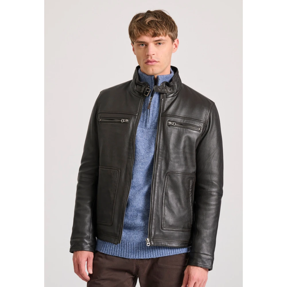 FUNKY BUDDHA Ανδρικό δερμάτινο jacket (Sheepskin)