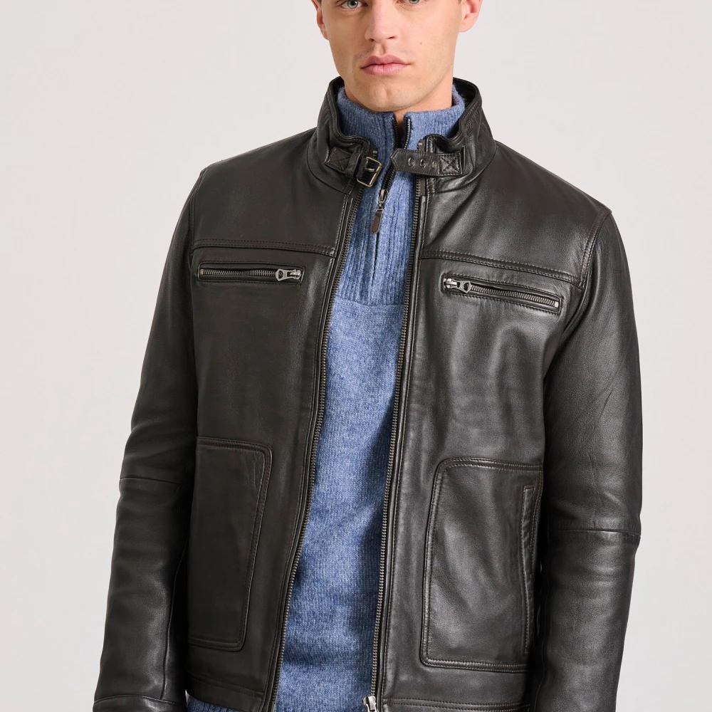 FUNKY BUDDHA Ανδρικό δερμάτινο jacket (Sheepskin)