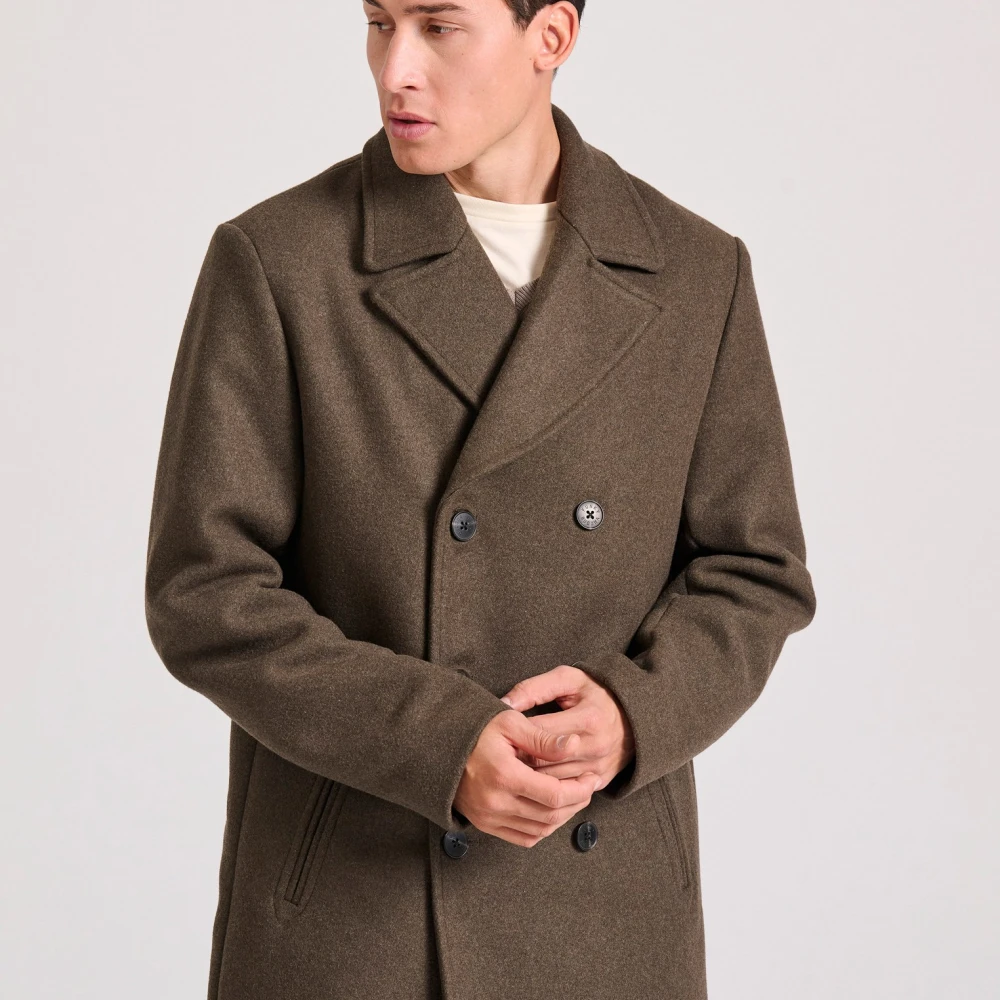 FUNKY BUDDHA Ανδρικό ημίπαλτο με μίξη από μαλλί