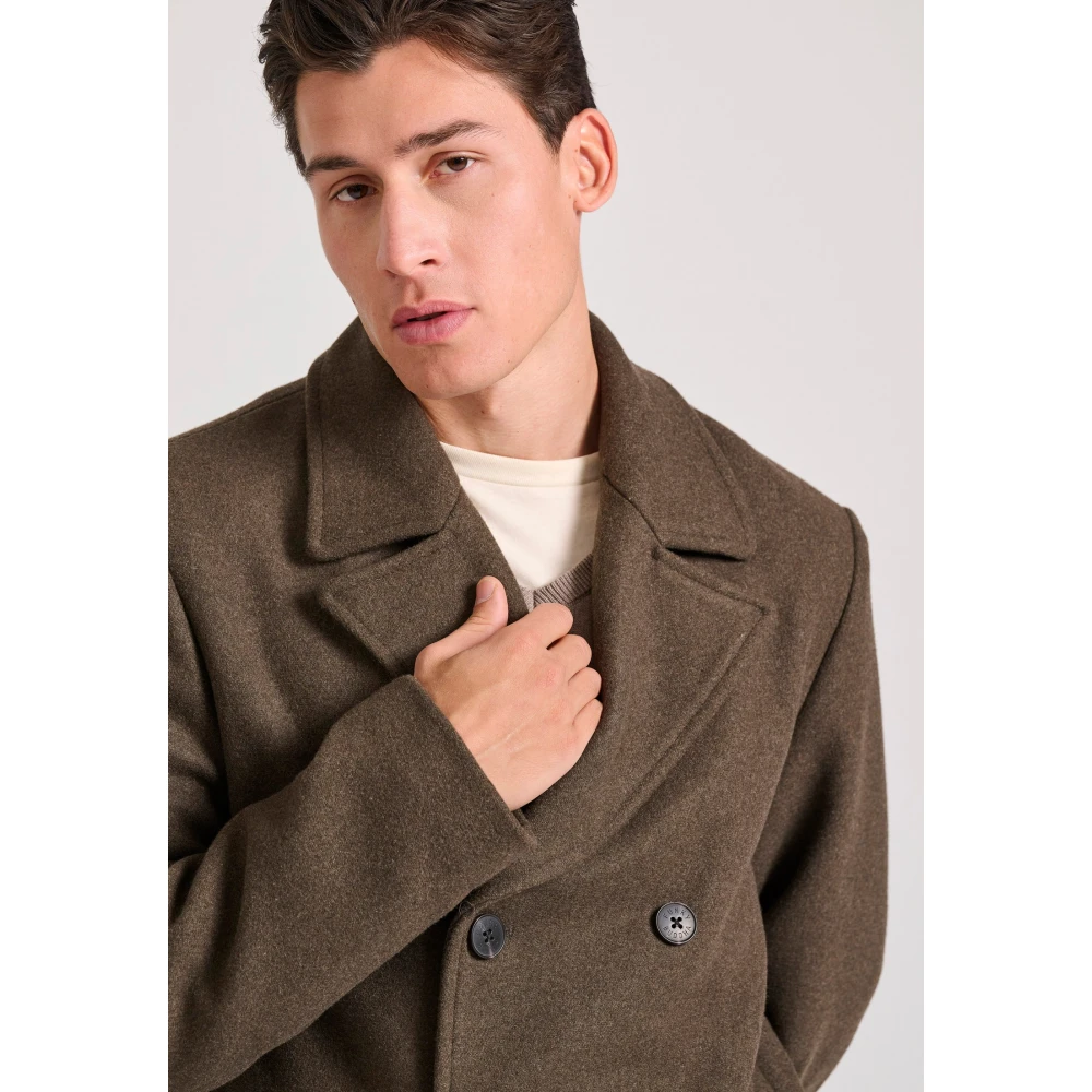 FUNKY BUDDHA Ανδρικό ημίπαλτο με μίξη από μαλλί