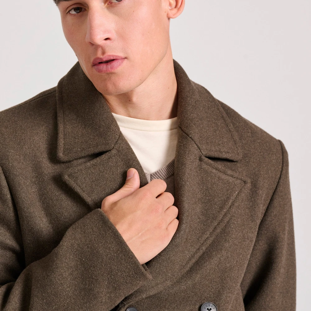 FUNKY BUDDHA Ανδρικό ημίπαλτο με μίξη από μαλλί