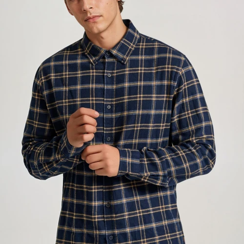 FUNKY BUDDHA Ανδρικό καρό flannel πουκάμισο