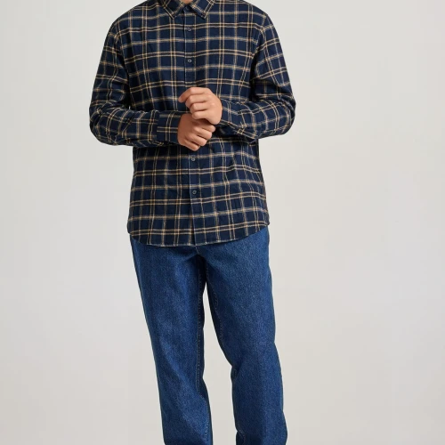 FUNKY BUDDHA Ανδρικό καρό flannel πουκάμισο