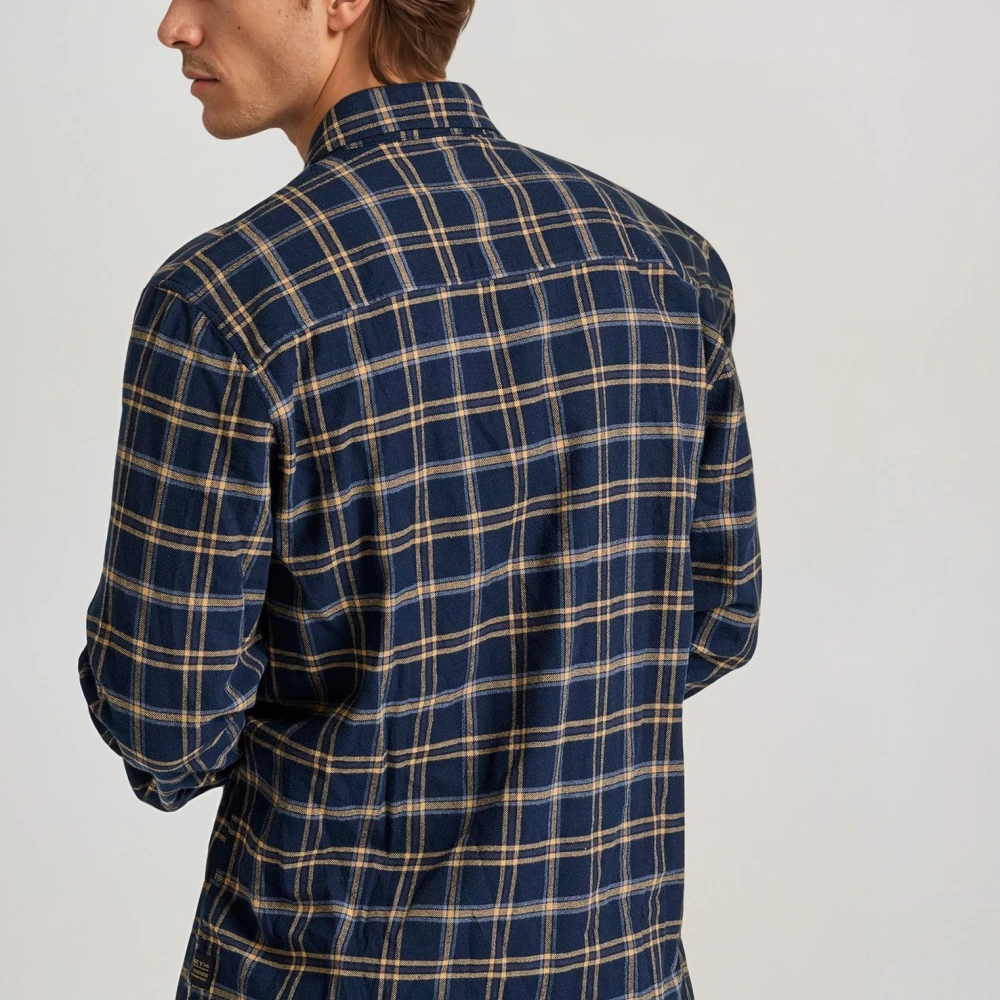 FUNKY BUDDHA Ανδρικό καρό flannel πουκάμισο