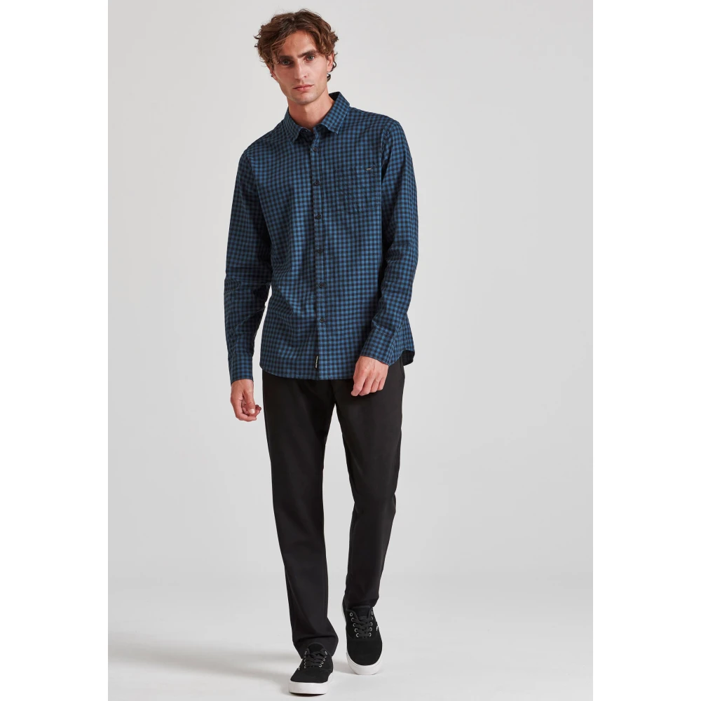 FUNKY BUDDHA Ανδρικό καρό πουκάμισο με τσέπη