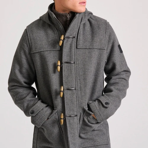 FUNKY BUDDHA Ανδρικό μοντγκόμερι wool blend ημίπαλτο