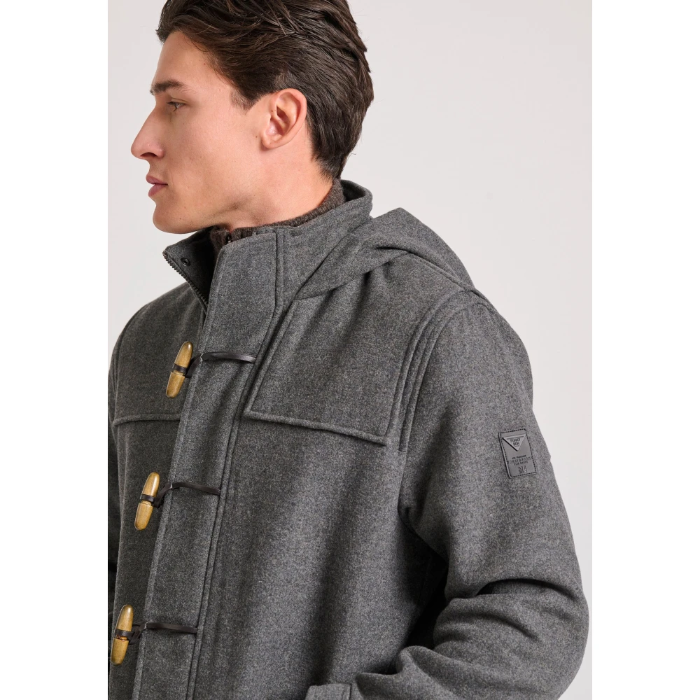 FUNKY BUDDHA Ανδρικό μοντγκόμερι wool blend ημίπαλτο