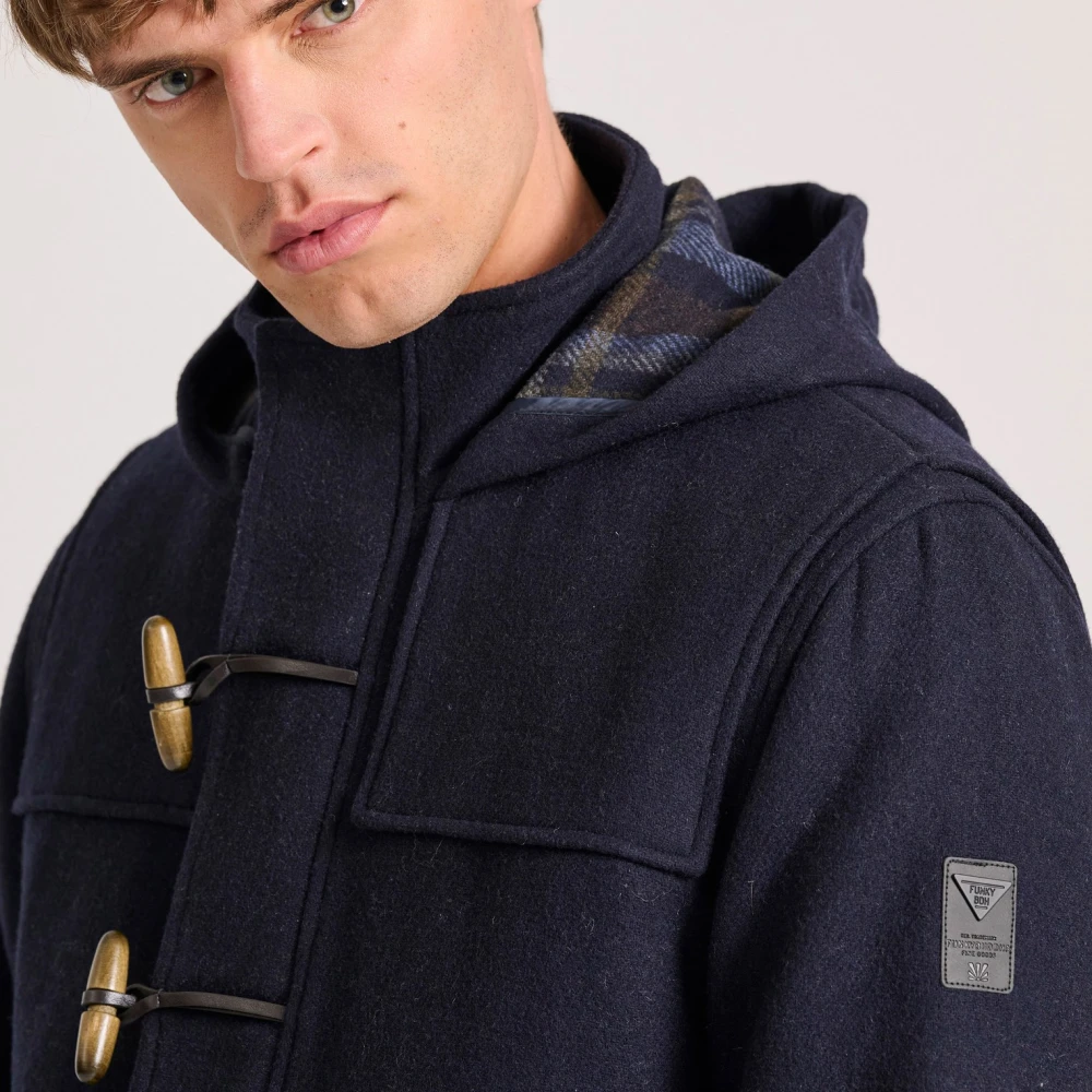 FUNKY BUDDHA Ανδρικό μοντγκόμερι wool blend ημίπαλτο