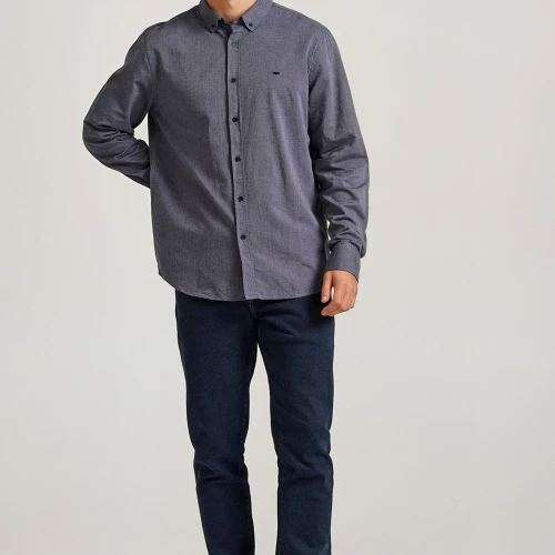 FUNKY BUDDHA Ανδρικό πουκάμισο με κεντημένο logo - The essentia