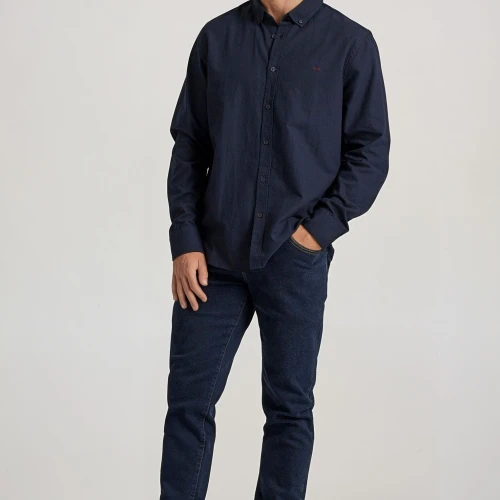 FUNKY BUDDHA Ανδρικό πουκάμισο με κεντημένο logo - The essentia