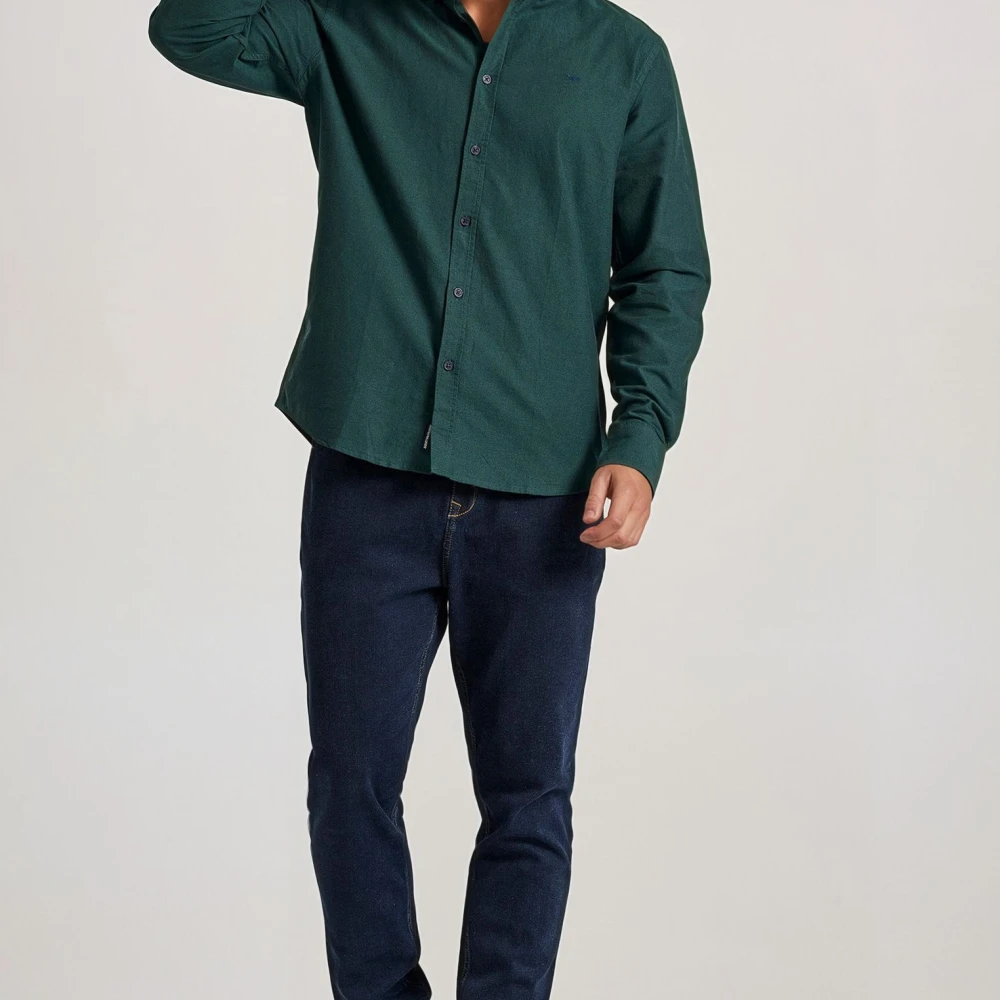 FUNKY BUDDHA Ανδρικό πουκάμισο με κεντημένο logo - The essentia