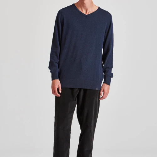 FUNKY BUDDHA Ανδρικό πουλόβερ με V λαιμόκοψη - The essentials