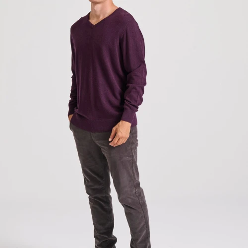 FUNKY BUDDHA Ανδρικό πουλόβερ με V λαιμόκοψη - The essentials