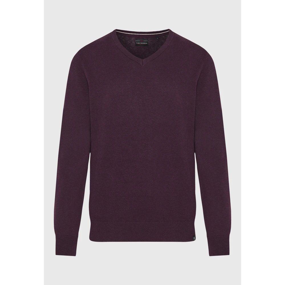 FUNKY BUDDHA Ανδρικό πουλόβερ με V λαιμόκοψη - The essentials