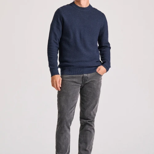 FUNKY BUDDHA Ανδρικό πουλόβερ με ανάγλυφη υφή