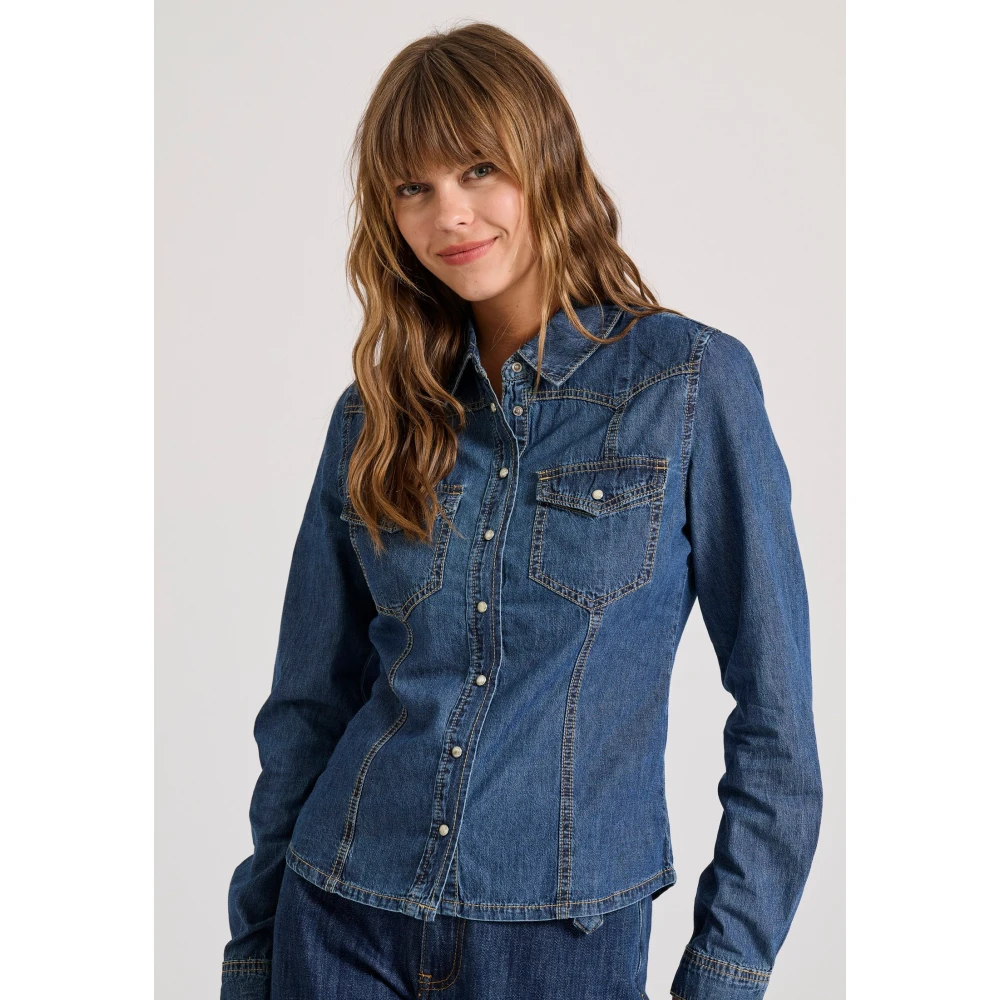 FUNKY BUDDHA Γυναικείο garment dyed τζιν πουκάμισο