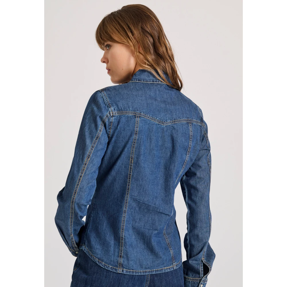 FUNKY BUDDHA Γυναικείο garment dyed τζιν πουκάμισο