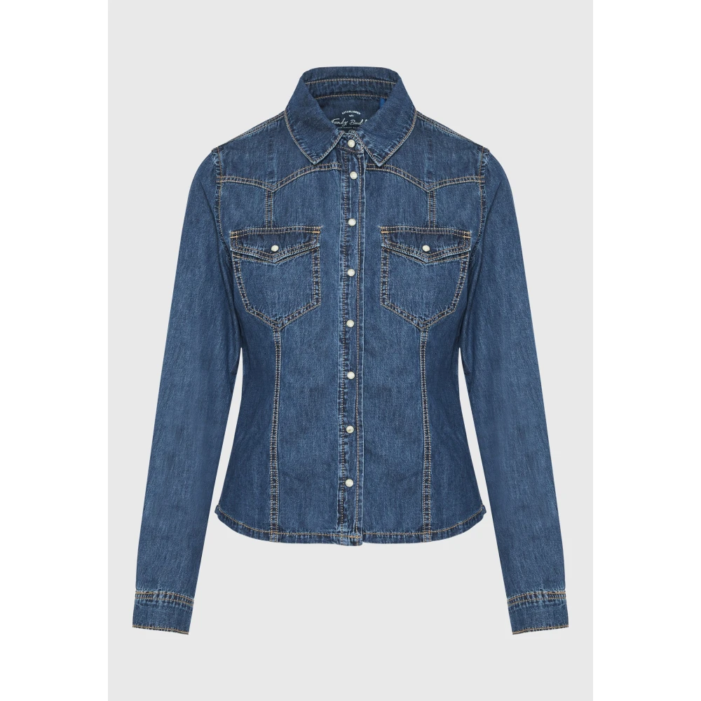 FUNKY BUDDHA Γυναικείο garment dyed τζιν πουκάμισο