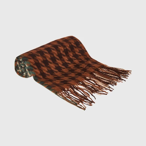 FUNKY BUDDHA Γυναικείο κασκόλ σε καρό σχέδιο