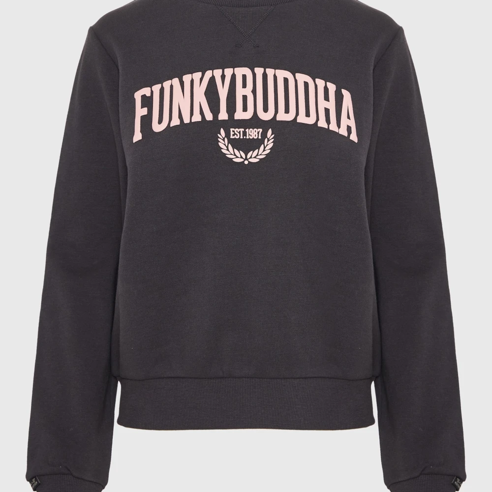 FUNKY BUDDHA Γυναικείο φούτερ με embossed τύπωμα στο στήθος