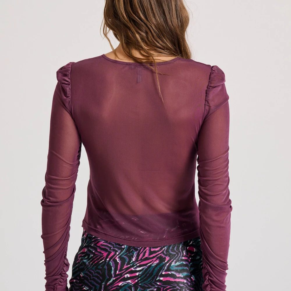 FUNKY BUDDHA Διάφανο τοπ με λεπτομέρεια κόμπου και τούλι