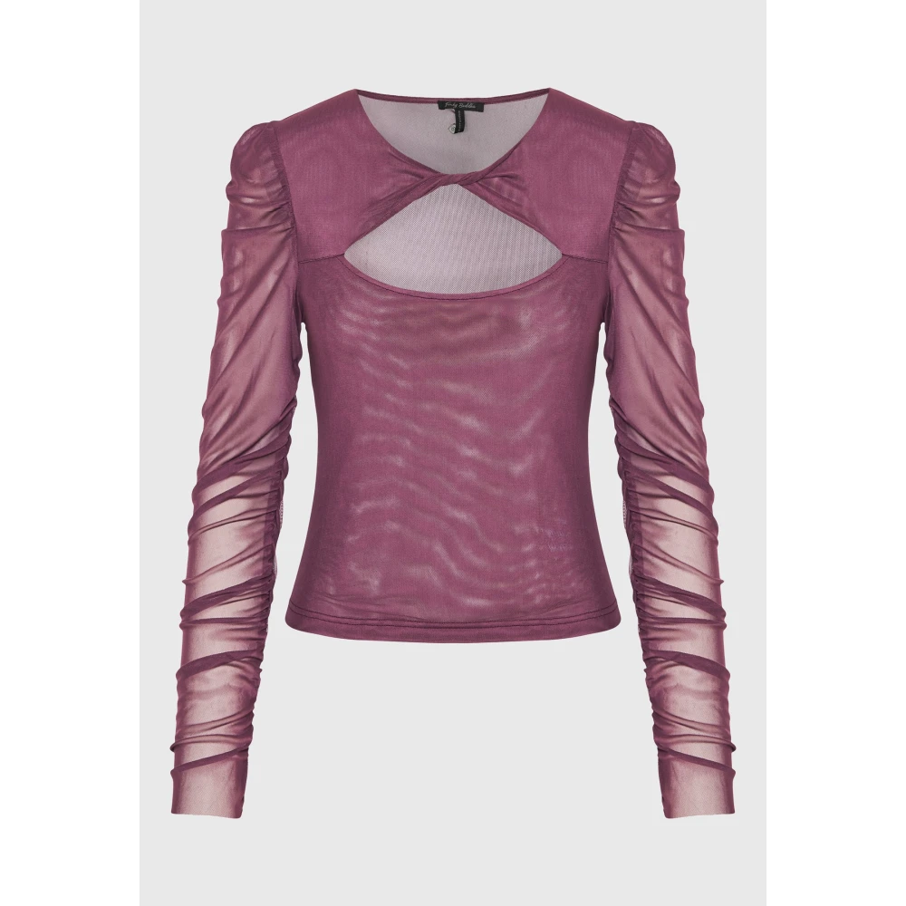 FUNKY BUDDHA Διάφανο τοπ με λεπτομέρεια κόμπου και τούλι