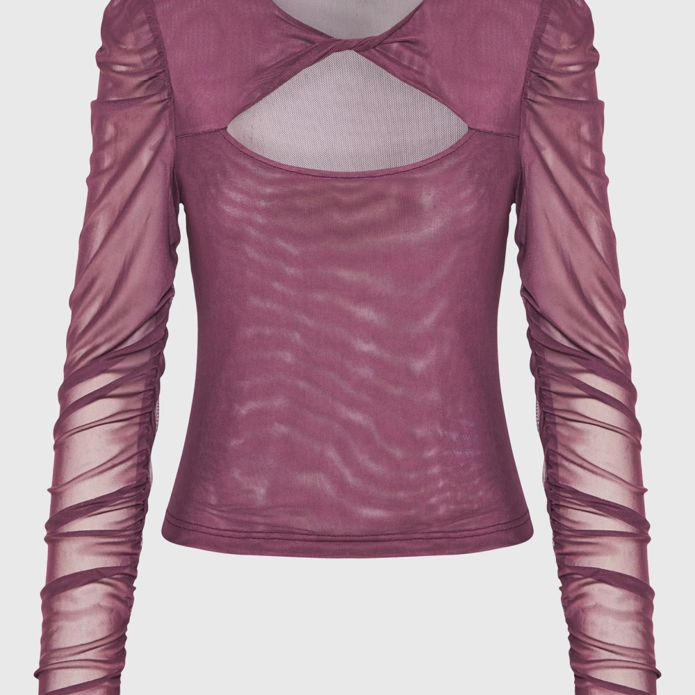 FUNKY BUDDHA Διάφανο τοπ με λεπτομέρεια κόμπου και τούλι