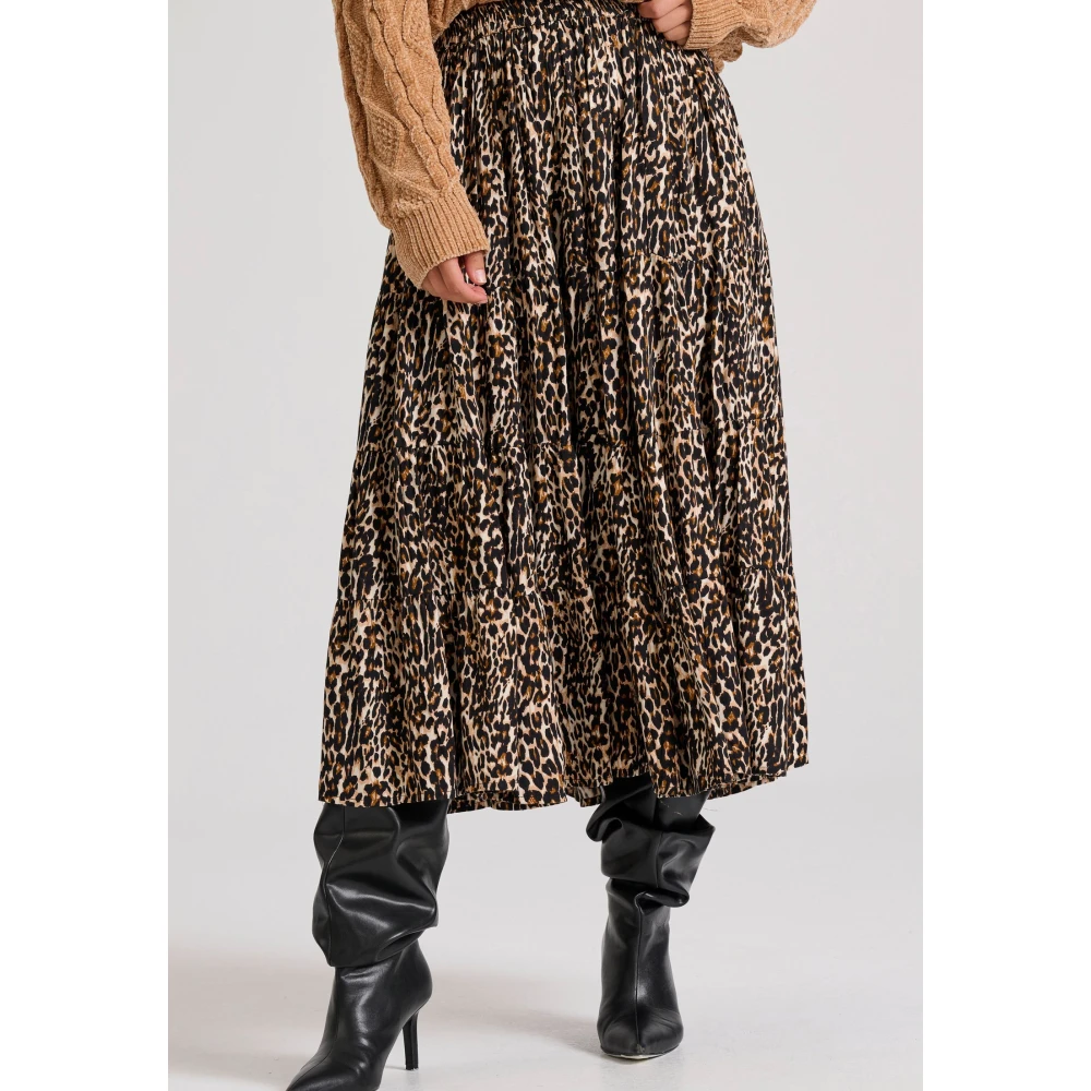 FUNKY BUDDHA Εμπριμέ μίντι φούστα με βολάν