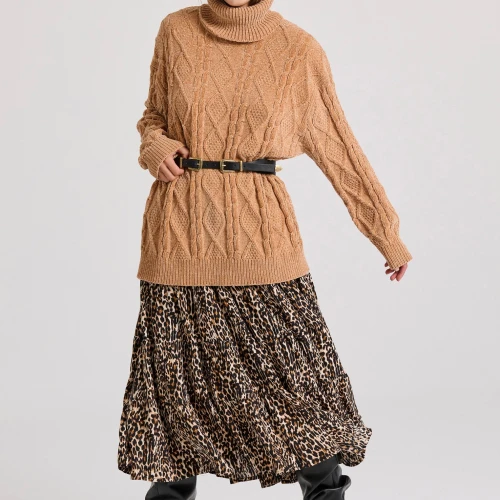 FUNKY BUDDHA Εμπριμέ μίντι φούστα με βολάν