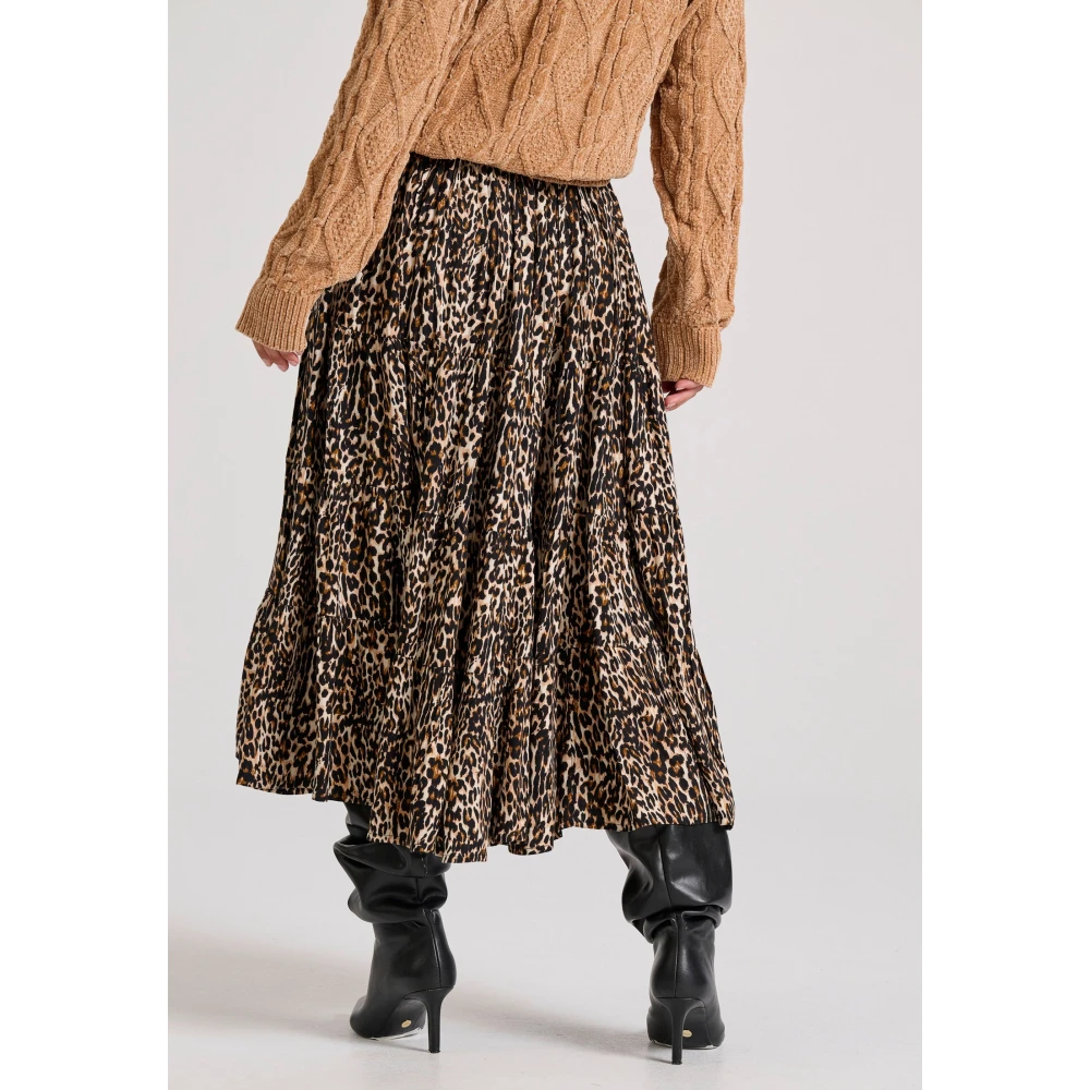 FUNKY BUDDHA Εμπριμέ μίντι φούστα με βολάν