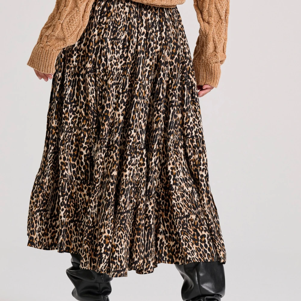 FUNKY BUDDHA Εμπριμέ μίντι φούστα με βολάν