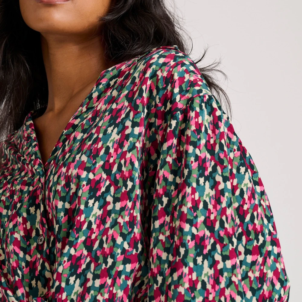 FUNKY BUDDHA Εμπριμέ πουκάμισο με μπροστινό δέσιμο με κόμπο