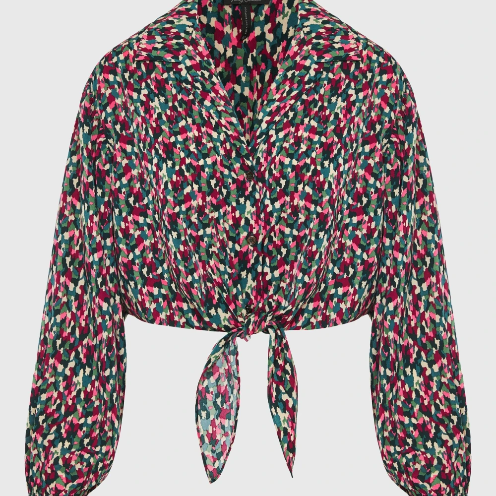 FUNKY BUDDHA Εμπριμέ πουκάμισο με μπροστινό δέσιμο με κόμπο