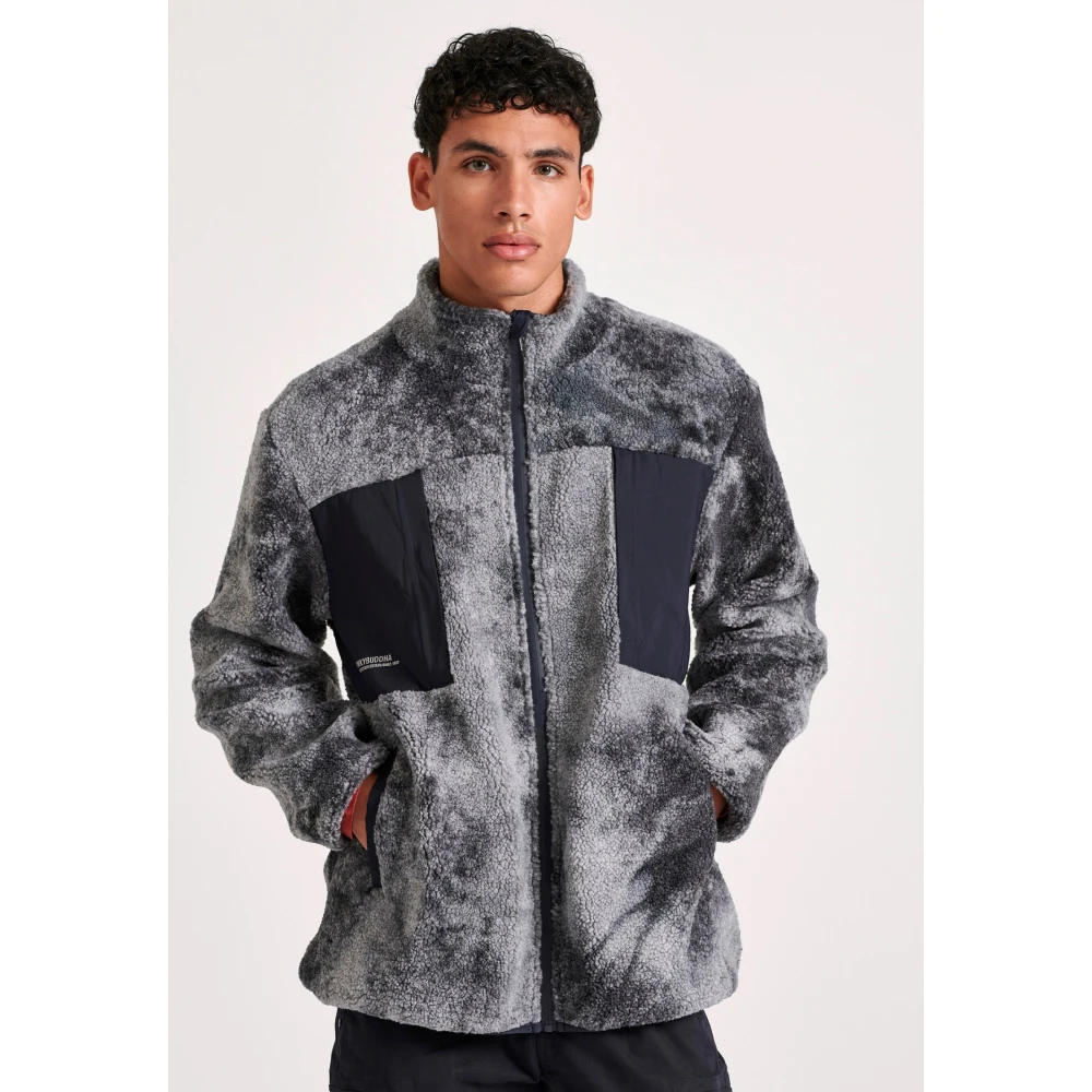 FUNKY BUDDHA Ζακέτα από οικολογική γούνα με patched τσέπες