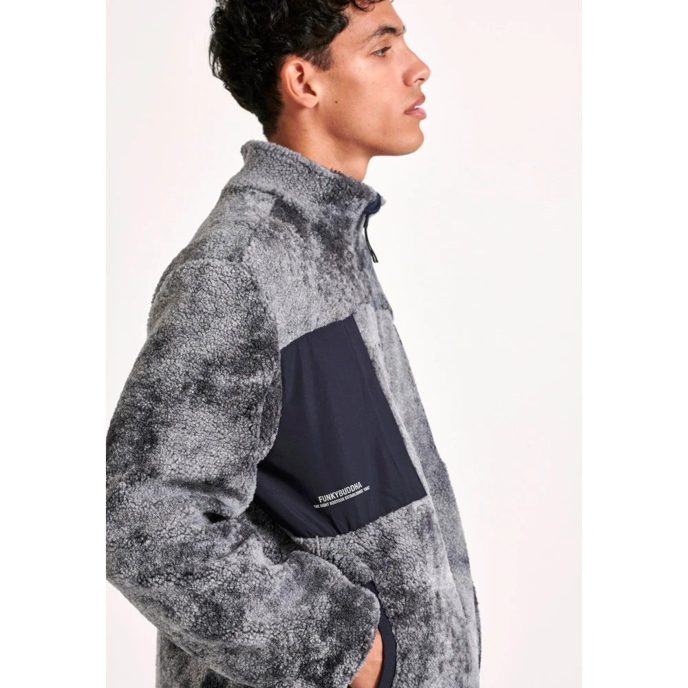 FUNKY BUDDHA Ζακέτα από οικολογική γούνα με patched τσέπες