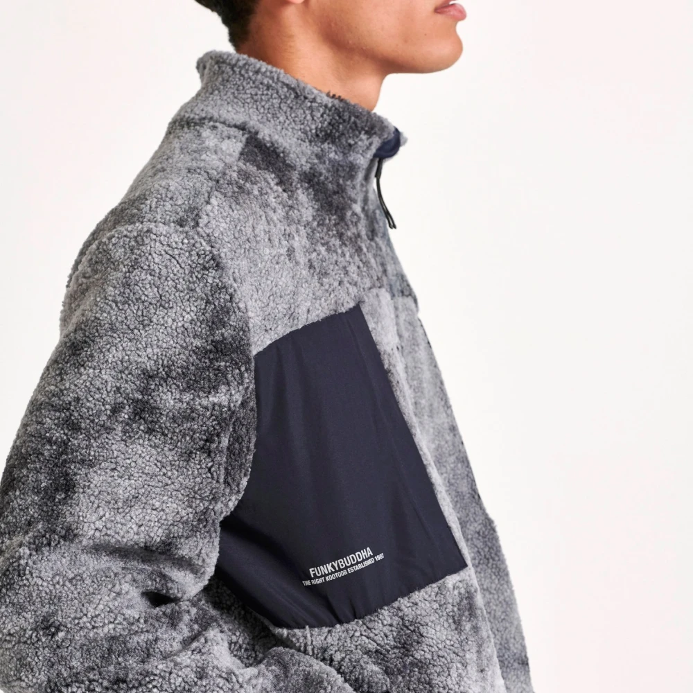 FUNKY BUDDHA Ζακέτα από οικολογική γούνα με patched τσέπες