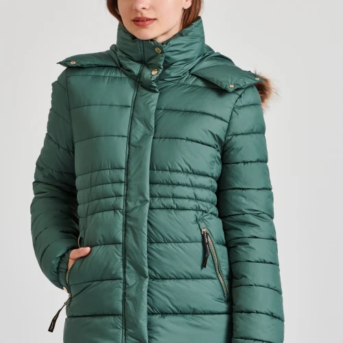 FUNKY BUDDHA Καπιτονέ puffer μπουφάν με αποσπώμενη γούνα