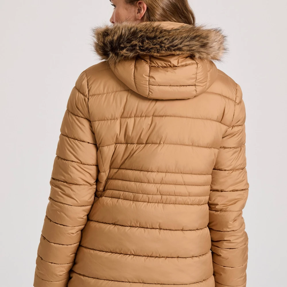 FUNKY BUDDHA Καπιτονέ puffer μπουφάν με αποσπώμενη γούνα