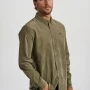 FUNKY BUDDHA Κοτλέ πουκάμισο με κεντημένο logo