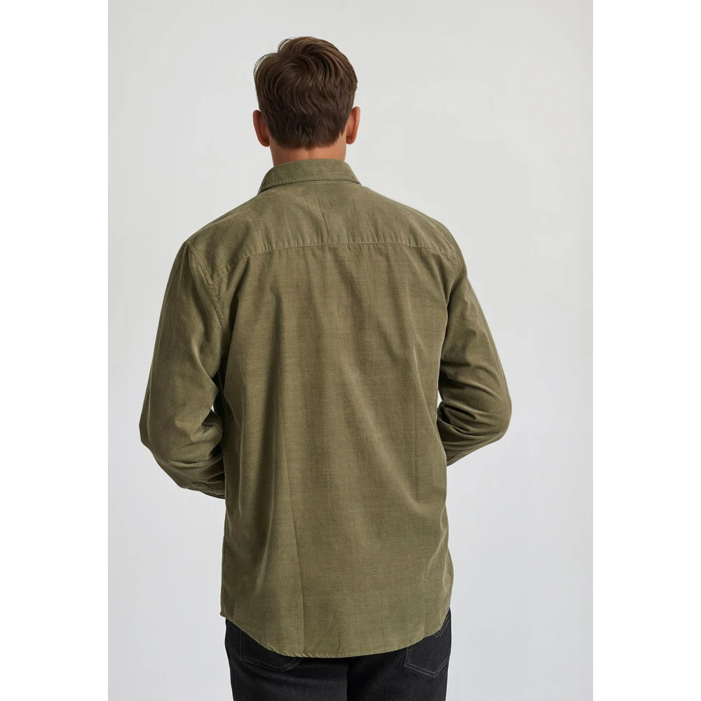 FUNKY BUDDHA Κοτλέ πουκάμισο με κεντημένο logo