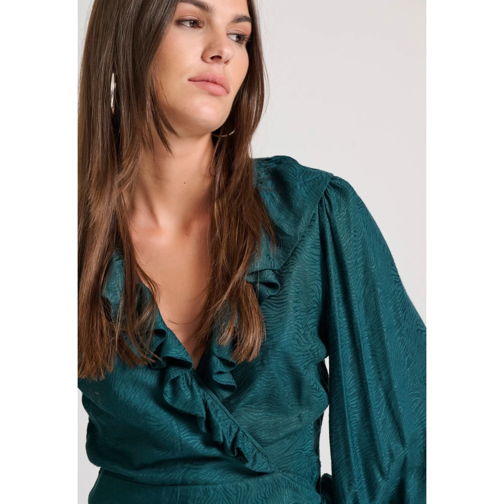 FUNKY BUDDHA Κρουαζέ τοπ σε ζακάρ ύφανση με βολάν