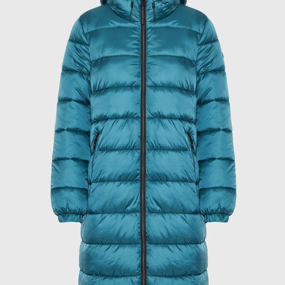 FUNKY BUDDHA Μακρύ καπιτονέ puffer μπουφάν με κουκούλα