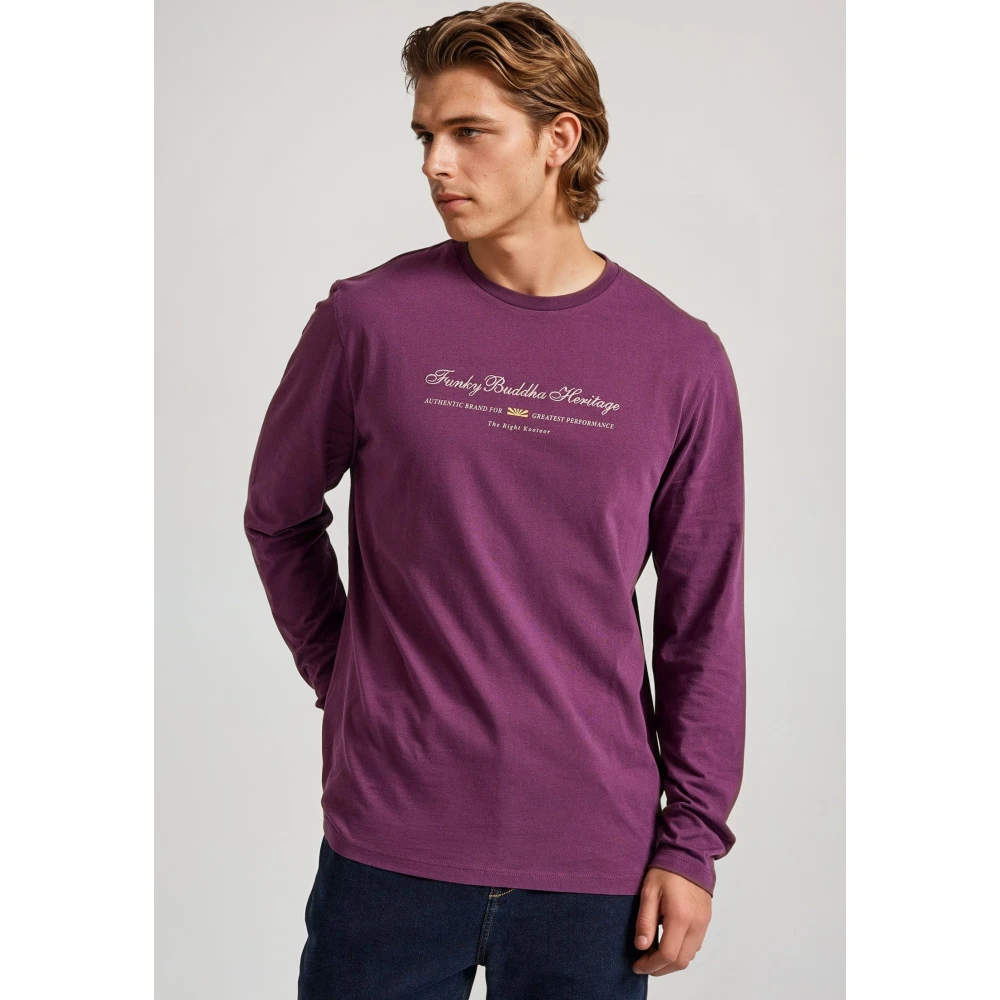 FUNKY BUDDHA Μακρυμάνικη μπλούζα με κέντημα στο στήθος