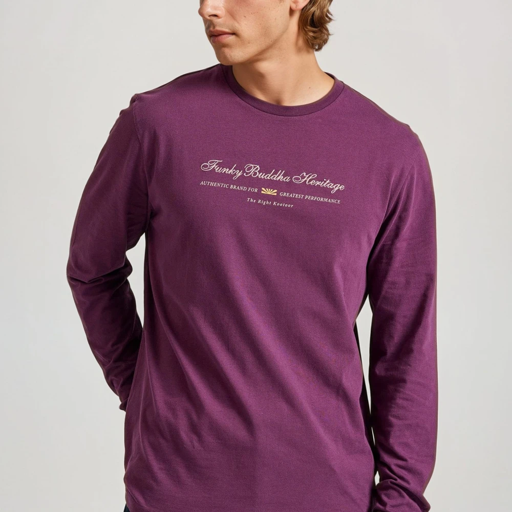 FUNKY BUDDHA Μακρυμάνικη μπλούζα με κέντημα στο στήθος