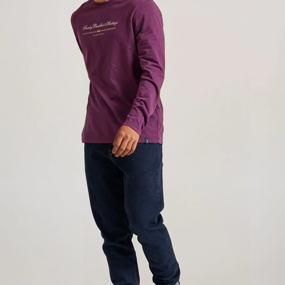 FUNKY BUDDHA Μακρυμάνικη μπλούζα με κέντημα στο στήθος