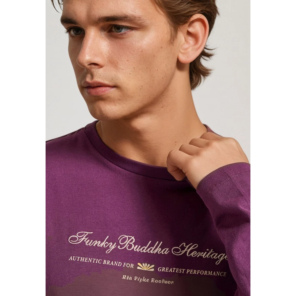 FUNKY BUDDHA Μακρυμάνικη μπλούζα με κέντημα στο στήθος