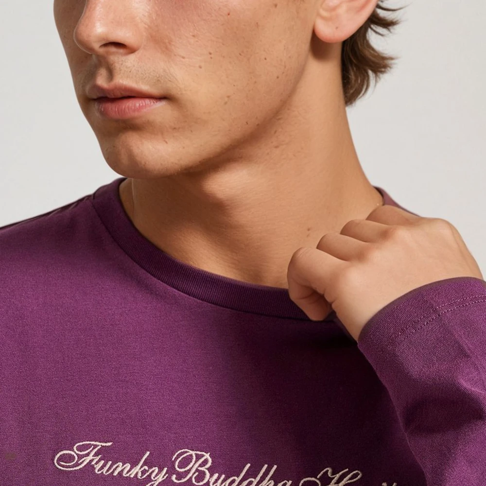 FUNKY BUDDHA Μακρυμάνικη μπλούζα με κέντημα στο στήθος