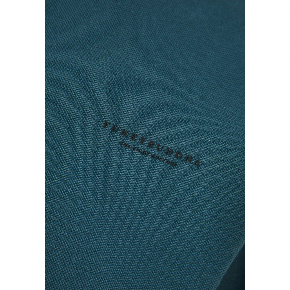 FUNKY BUDDHA Μακρυμάνικη πόλο μπλούζα σε πικέ ύφασμα